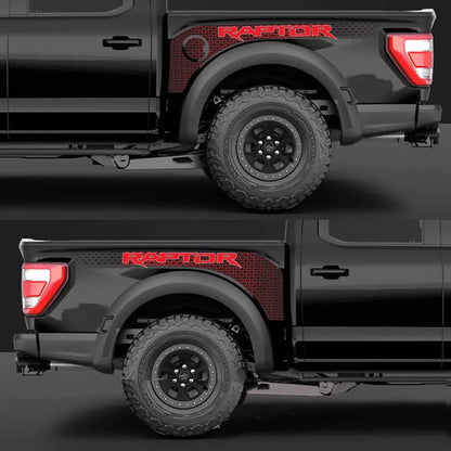 Tracery Splash Hood, Bedside & Letter Stripe Decal for Ford F-150 Raptor (2021–2023) | Vinyl Graphics Kit - 200000182:496#for red car-200000182:173#for black car-200000182:193#hood sticker-200000182:175#for blue car-200000182:10#for white car-  DRIVEN - 1