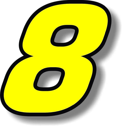 F155 Individual Number Vinyl Sticker – Yellow with Black Border | Digits 0–9 | 2 Sizes | Car, Motorcycle & Helmet - 14:1202#F155- Number 3;5:100012359#Height 5cm-14:771#F155- Number 2;5:871#Height 10cm-14:200070701#F155- Number 8;5:871#Height 10cm-14:1254#F155- Number 4;5:100012359#Height 5cm-14:193#F155- Number 1;5:871#Height 10cm-  DRIVEN - 7