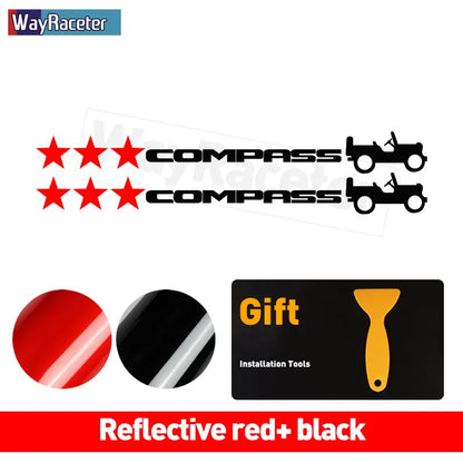 Jeep Compass Willy Edition Star Decal Kit – Reflective Vinyl | Hood, Trunk & Door Pillar (2 Pcs) - 200000182:175#Yellow and white-200000182:366#Yellow and black-200000182:496#Yellow and blue-200000182:173#Yellow and red-200000182:691#Red and blue-  DRIVEN - 24