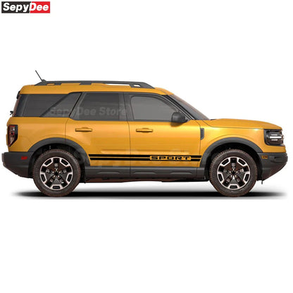 Racing Sport Door Side Skirt Decal for Ford Bronco Sport (2021+) | KK Vinyl Body Sticker - 200000182:193#Glossy Black-200000182:29#Glossy White-200000182:366#5D Carbon Black-200000182:175#Matte Black-200000182:691#Sliver Gray-  DRIVEN - 6