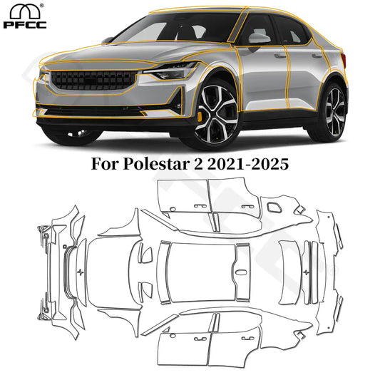 Precut PPF for Polestar 2 (2021–2025) | TPU Paint Protection Film Clear Bra - 200000182:691#Whole Set;5:200000990#Clear Film-  DRIVEN - 1