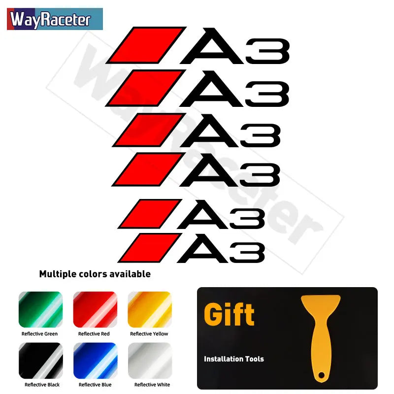 Audi Brake Caliper Decal Set – High-Temp Reflective Vinyl | A3 A4 A5 A6 A7 A8 Q2 Q3 Q5 Q7 Q8 TT TTS S-Line (6 Pcs) - 200000182:771#For TTS;355:203282818#Reflective green-200000182:771#For TTS;355:203282826#Reflective blue-200000182:200004890#For TT;355:203282826#Reflective blue-200000182:200004890#For TT;355:203282825#Reflective yellow-200000182:771#For TTS;355:203282823#Reflective black-  DRIVEN - 12
