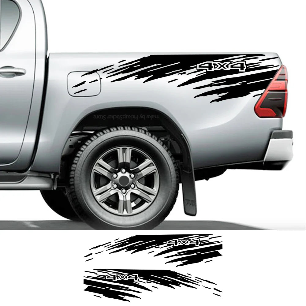 Mudslinger Style Bed Side Decal | Universal Pickup Sticker for F-150, Hilux, RAM, D-Max & More - 200000182:496#Matt Silver-200000182:366#Matt Black-200000182:193#Glossy Blue-200000182:175#Glossy Yellow-200000182:173#Glossy Orange-  DRIVEN - 2