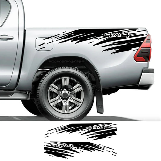 Mudslinger Style Bed Side Decal | Universal Pickup Sticker for F-150, Hilux, RAM, D-Max & More - 200000182:496#Matt Silver-  DRIVEN - 2