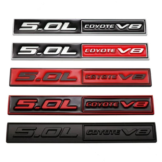 3D Metal 5.0 COYOTE V8 Trunk & Fender Emblem | Ford Mustang Badge Accessory - 200000182:350852#Full Black-  DRIVEN - 1