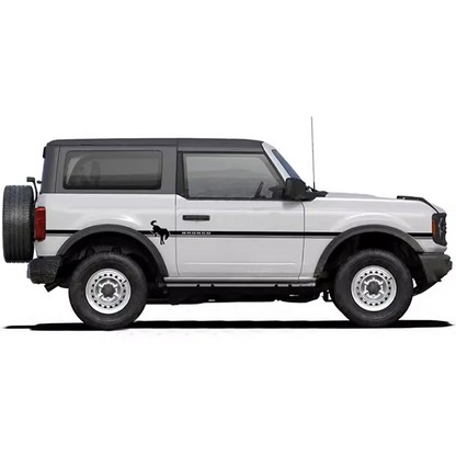 Matte Black Side Waistline Stripe Decal for Ford Bronco 2-Door (2021–2023) | Vinyl Body Line Overlay Pair - 200000182:1052#F-200000182:350853#B-200000182:10#C-200000182:366#G-200000182:175#E-  DRIVEN - 10