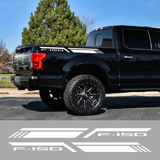 Bed Side Stripe Decal for Ford F-150 Raptor / Lariat / Limited | Pickup Vinyl Sticker - 200000182:29#Glossy White-  DRIVEN - 2