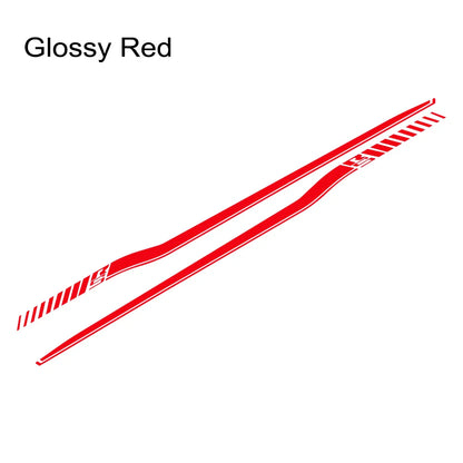 Dodge Challenger Full-Length Waistline Accent Stripe Decal Kit (2 Pcs) – Body Side Vinyl Graphic | 2008–2023 RS | 8 Finishes - 200000182:350852#Glossy Red-200000182:366#Matt Black-200000182:691#Glossy White-200000182:10#Glossy Gray-200000182:29#Glossy Black-  DRIVEN - 7
