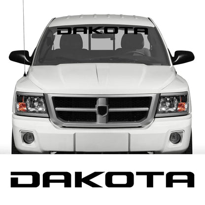 Front Windshield Decal for Dodge Dakota SLT / SXT / 5.9 / R/T | Vinyl Truck Window Sticker - 200000182:691#Glossy Gray-200000182:10#Glossy Red-200000182:193#Glossy Black-200000182:29#Glossy White-200000182:175#Glossy Blue-  DRIVEN - 2