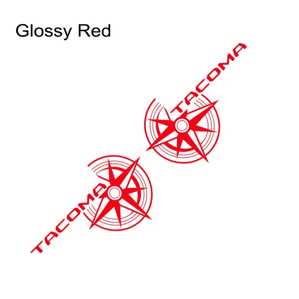 Compass Trunk Bed Side Decal for Toyota Tacoma TRD | 2-Piece Vinyl Film Graphics - 200000182:350853#Glossy Gray-200000182:10#Glossy Red-200000182:350850#Glossy Black-200000182:350852#Glossy White-200000182:193#Glossy Blue-  DRIVEN - 9