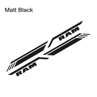 Bed Side Stripe Decal for Dodge RAM 1500 / 2500 / 3500 Rebel / TRX | Pickup Vinyl Graphic - 200000182:29#Glossy White-200000182:350852#Glossy Orange-200000182:173#Matt Gold-200000182:691#Glossy Gray-200000182:366#Glossy Yellow-  DRIVEN - 7