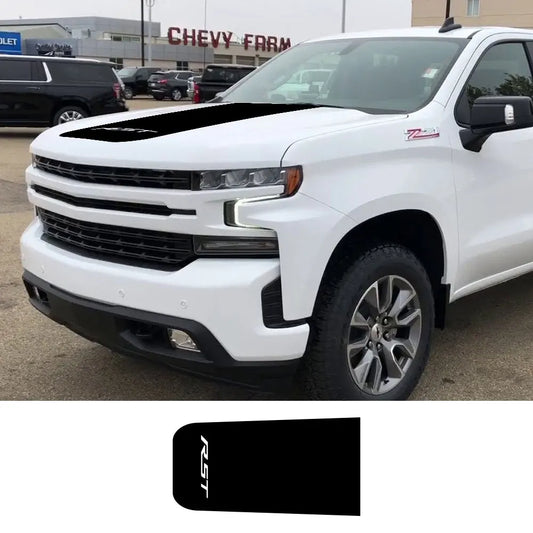 Hood Decal for Chevrolet Silverado RST | Vinyl Motor Decor Truck Sticker - 200000182:691#Matt Black-  DRIVEN - 1