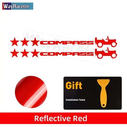 Jeep Compass Willy Edition Star Decal Kit – Reflective Vinyl | Hood, Trunk & Door Pillar (2 Pcs) - 200000182:175#Yellow and white-200000182:366#Yellow and black-200000182:496#Yellow and blue-200000182:173#Yellow and red-200000182:691#Red and blue-  DRIVEN - 19