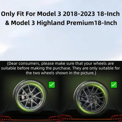 18" Performance Replacement Hub Cap Wheel Covers for Tesla Model 3 (2018–2023) | 4-Piece Full Rim Set