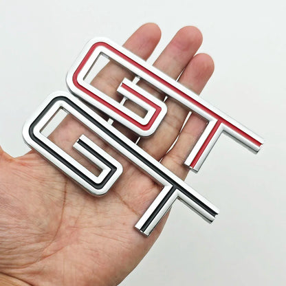 3D Chrome Metal GT Logo Trunk Badge | Ford F-150 / Mustang / Explorer / Ranger Decal - 200000182:691#Chrome Black-200000182:29#Black Red-200000182:193#Chrome Red-  DRIVEN - 5