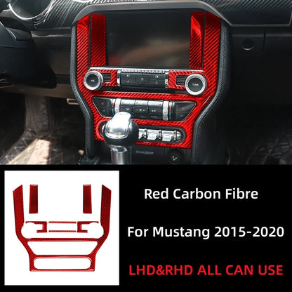 Carbon Fiber GPS Navigation Trim Frame for Ford Mustang GT (2015-2021) | Interior Vinyl Decal - 200000182:193#a set(Black)-200000182:350850#style A(Red)-200000182:350853#style B(Black)-200000182:10#a set(Red)-  DRIVEN - 10