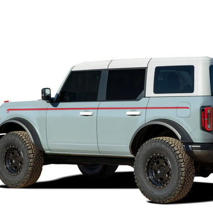 Upper Door Side Line Stripe Decal for Ford Bronco 2/4-Door (2021–2022) | 2-Piece Vinyl Sticker Set - 200000182:771#GLOSS BLACK;5:361385#4-Door-200000182:175#REFLECTIVE RED;5:361385#4-Door-200000182:771#GLOSS BLACK;5:200000990#2-Door-200000182:366#REFLECTIVE BLUE;5:361385#4-Door-200000182:175#REFLECTIVE RED;5:200000990#2-Door-  DRIVEN - 6