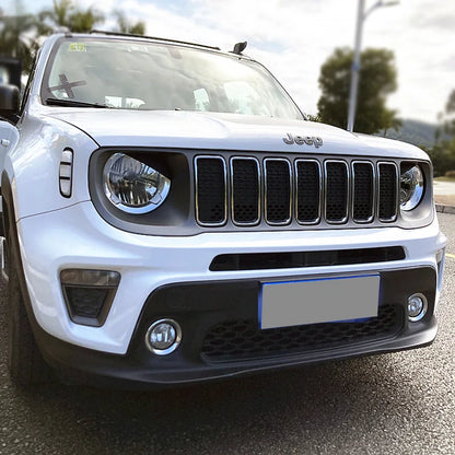 Angry Eyes Headlight & Dark Smoke Tail Light Decal for Jeep Renegade (2015–2022) | Matte Black Vinyl - 200000182:29#headlight sticker-200000182:10#taillight sticker-  DRIVEN - 3