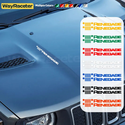 Jeep Renegade Hood & Fender Reflective Decal Kit – Grill Graphic Vinyl | Trailhawk, Sport (2 Pcs) - 200000182:366#Reflective yellow-  DRIVEN - 1