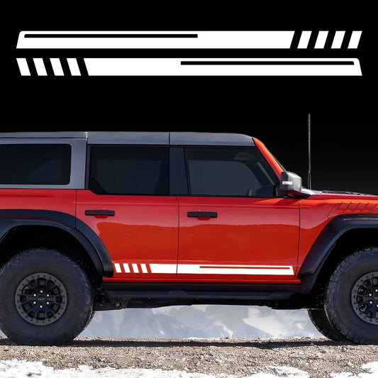 Door Side Wrapping Vinyl Film Kit for Ford Bronco | Waterproof PVC Word Decal Sticker - 200000182:173#Matt Black-  DRIVEN - 1
