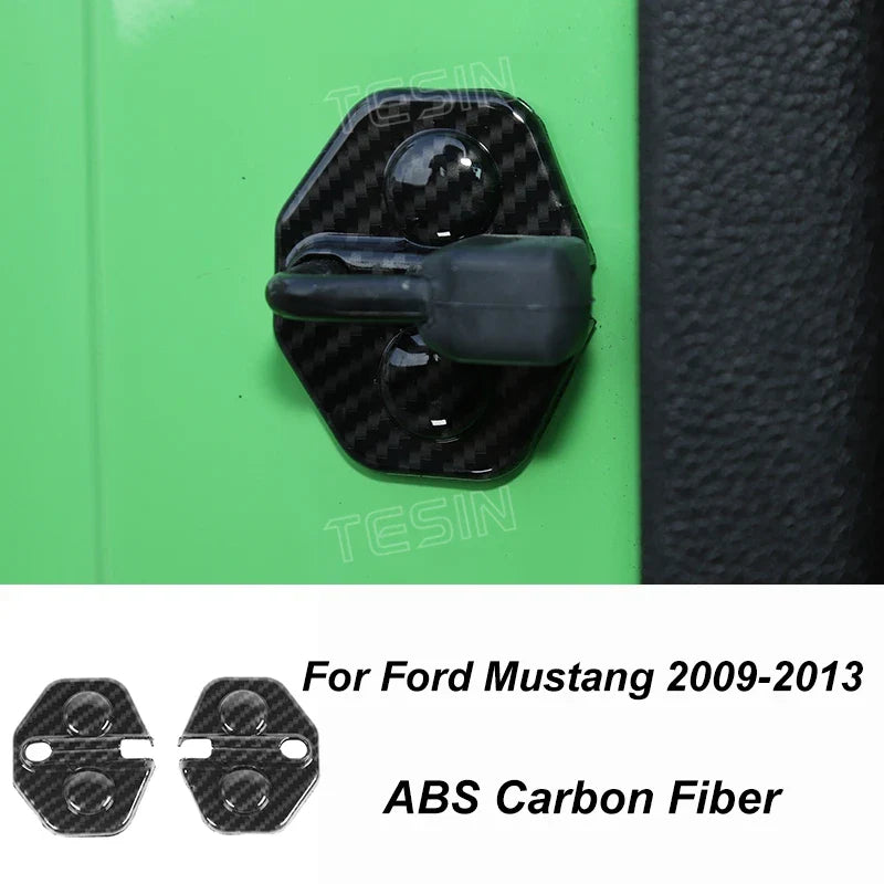 Carbon Fiber Grain Interior & Exterior Decoration Sticker for Ford Mustang (2009-2014) | Kit - 200000182:200013901#Door lock pin ring-200000182:202530813#Front fog lamp decor-200000182:200006158#Dashboard Panel-200000182:40808150#Headlight switch-200000182:200003699#Start key socket-  DRIVEN - 12