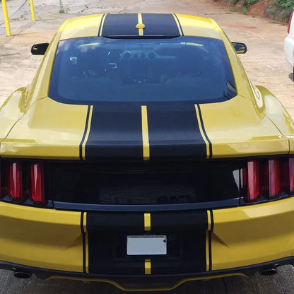 Hood, Roof & Trunk Stripe Decal for Ford Mustang EcoBoost / Shelby GT | PVC Racing Kit - 200000182:350852#Glossy Orange-200000182:10#Glossy Red-200000182:175#BLack Red-200000182:366#Glossy Yellow-200000182:193#Glossy Black-  DRIVEN - 3