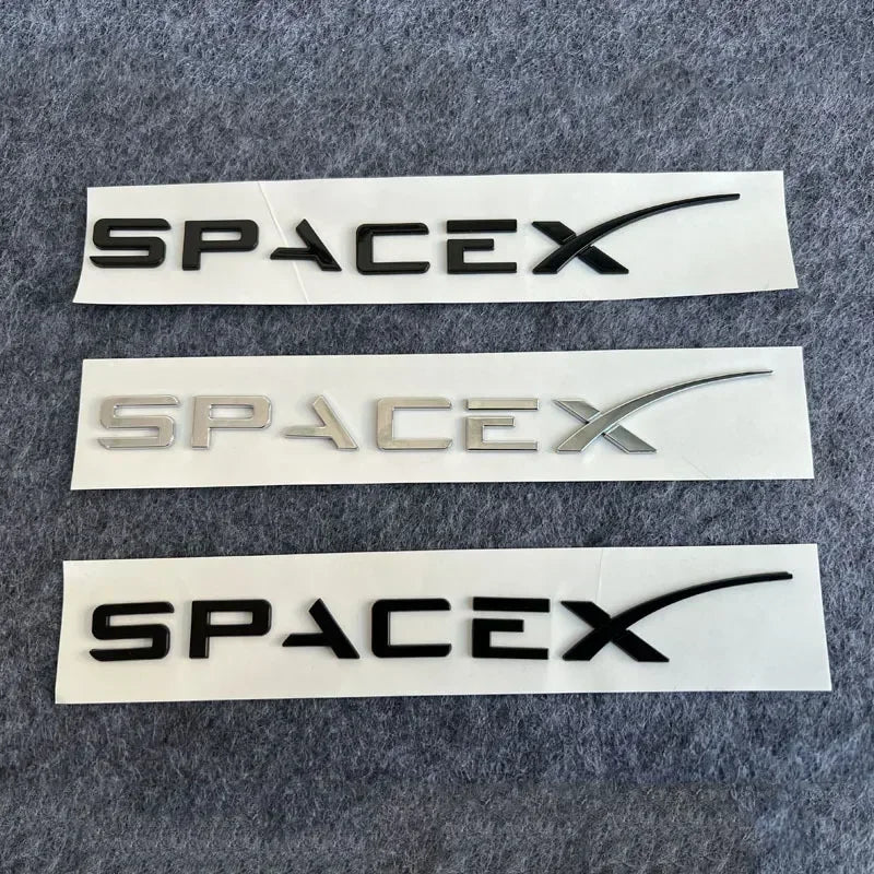 3D ABS SPACEX Letter Emblem Badge for Tesla Rear Tailgate / Trunk | Car Sticker - 14:200004890#Bright Black-14:200004889#Matte Black-  DRIVEN - 2
