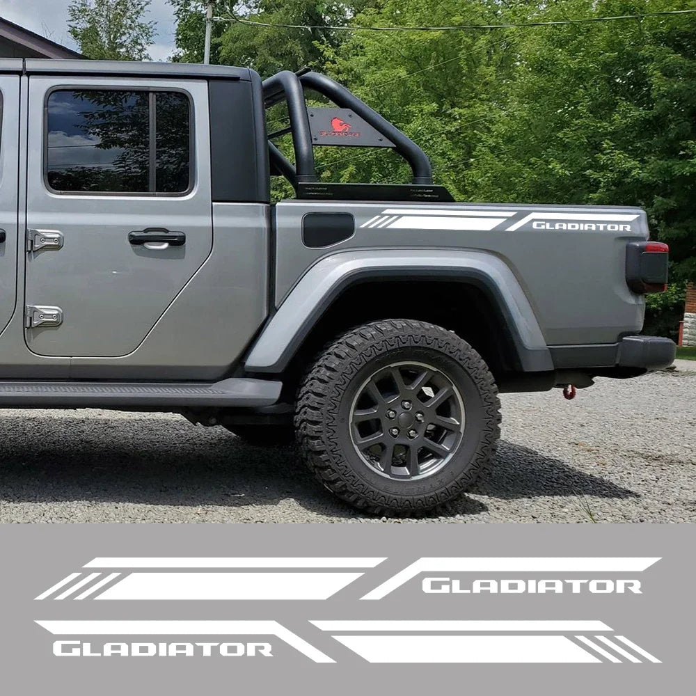 Trunk Side Stripe Decal for Jeep Gladiator JT | Pickup Truck Vinyl Graphic - 200000182:10#Glossy Red-200000182:691#Glossy Gray-200000182:366#Glossy Yellow-200000182:350852#Glossy Orange-200000182:29#Glossy White-  DRIVEN - 2