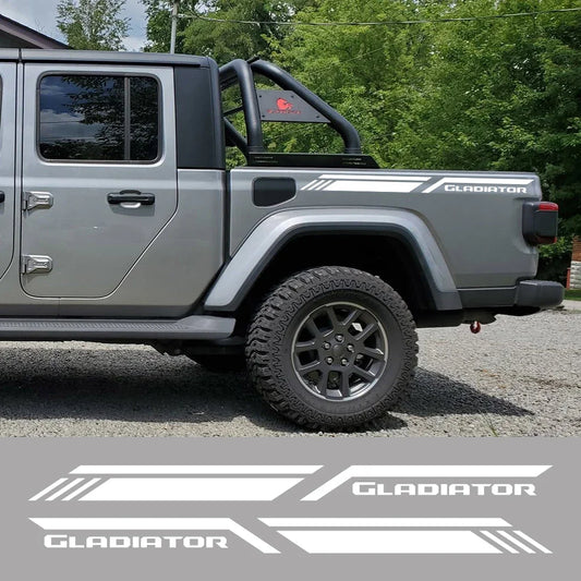 Trunk Side Stripe Decal for Jeep Gladiator JT | Pickup Truck Vinyl Graphic - 200000182:10#Glossy Red-  DRIVEN - 2
