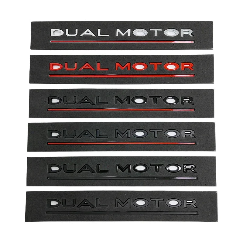 3D ABS DUAL MOTOR Chrome Red Line Emblem Badge for Tesla | Trunk & Body Styling Sticker - 14:200004890#Bright black red-14:200004889#silver red-14:365458#red-14:200002130#Matte black-14:200003699#Bright black-  DRIVEN - 1