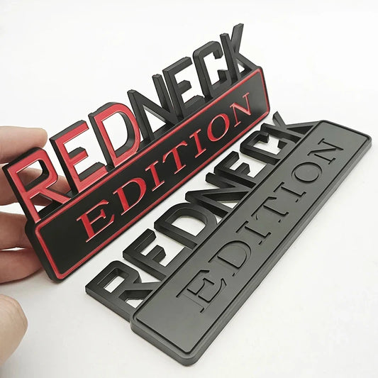 Universal Redneck Edition Emblem Badge | Ford F-150 / Silverado / RAM / Toyota / Jeep Trucks - 200000182:193#Silver Black-  DRIVEN - 1