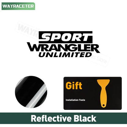 Jeep Wrangler Reflective Fender & Hood Decal – Rubicon / Unlimited / Sport | JK JL TJ YJ CJ - 200000182:193#Reflective black-200000182:29#Reflective white-200000182:350852#Reflective orange-200000182:175#Reflective green-200000182:10#Reflective red-  DRIVEN - 7