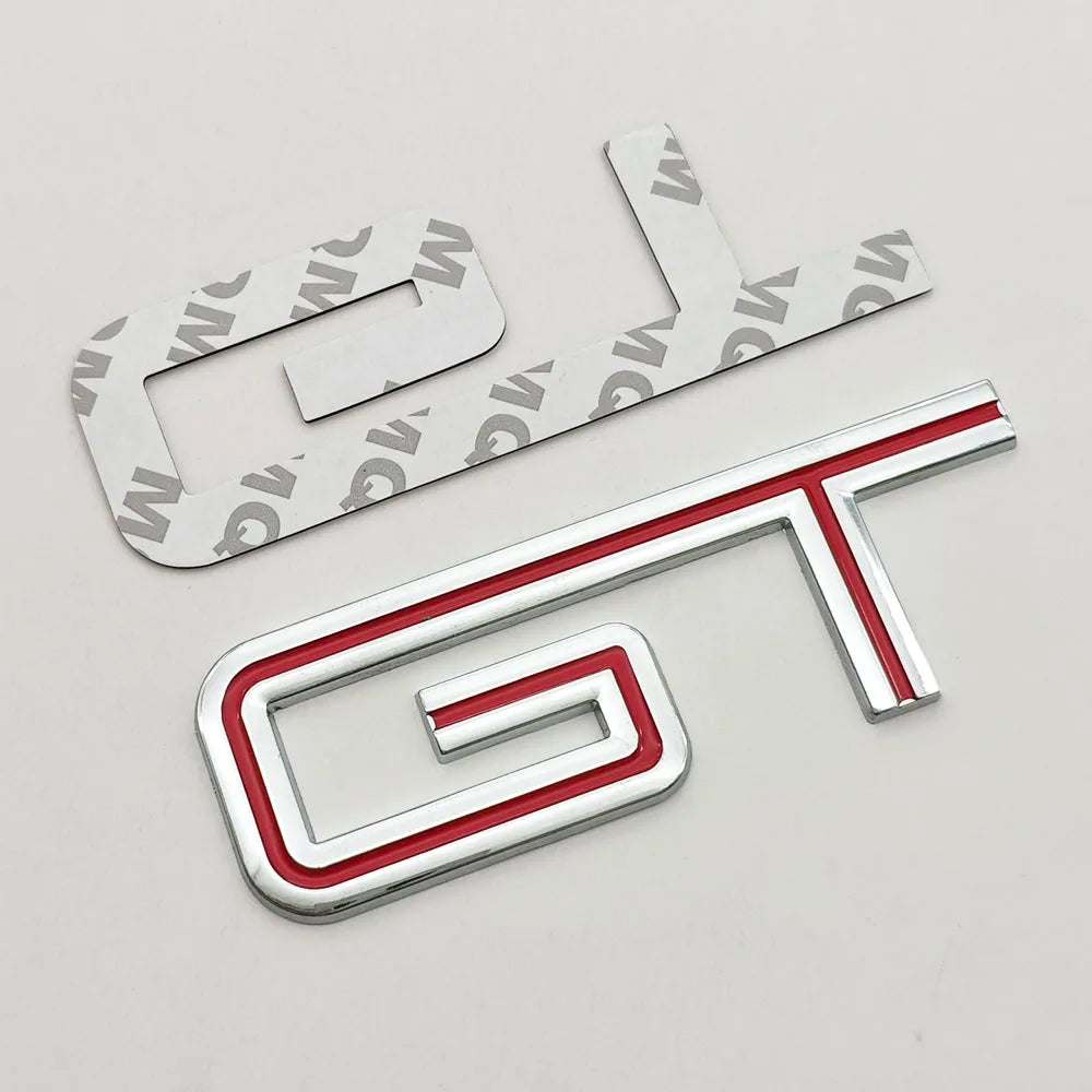 3D Chrome Metal GT Logo Trunk Badge | Ford F-150 / Mustang / Explorer / Ranger Decal - 200000182:691#Chrome Black-200000182:29#Black Red-200000182:193#Chrome Red-  DRIVEN - 7