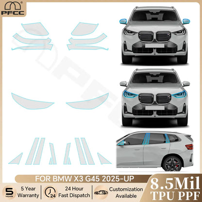 Precut PPF for BMW X3 G45 / M50 / M Sport (2025+) | TPU Headlight, Mirror & Pillar Protection - 200000182:29#Rearview Film;355:203282823#With Tools;5:200000990#Transparent Film-200000182:193#Headlight Film;355:203282823#With Tools;5:200000990#Transparent Film-200000182:691#B C Pillars;355:203282823#With Tools;5:200000990#Transparent Film-  DRIVEN - 1