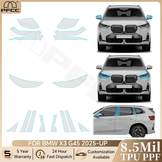 Precut PPF for BMW X3 G45 / M50 / M Sport (2025+) | TPU Headlight, Mirror & Pillar Protection - 200000182:29#Rearview Film;355:203282823#With Tools;5:200000990#Transparent Film-  DRIVEN - 1