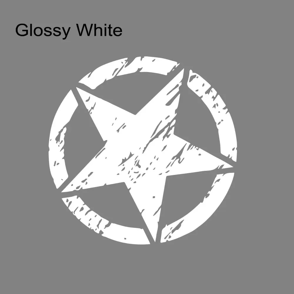 Hood & Door Star Decal for Jeep Cherokee / Patriot / Compass / Wrangler JK/JL/TJ/YJ | Vinyl Sticker - 200000182:691#Gray;5:200000990#35cm x 35cm 1pcs-200000182:29#White;5:361385#50cm x 50cm 1pcs-200000182:29#White;5:200000990#35cm x 35cm 1pcs-200000182:350852#Orange;5:200000990#35cm x 35cm 1pcs-200000182:10#Red;5:361385#50cm x 50cm 1pcs-  DRIVEN - 10