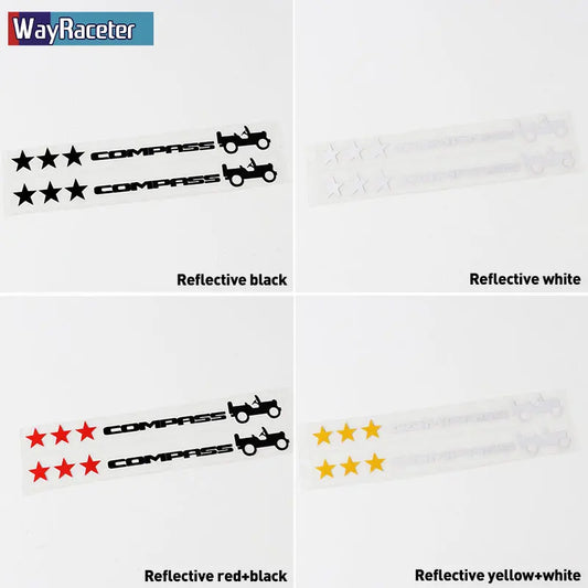 Jeep Compass Willy Edition Star Decal Kit – Reflective Vinyl | Hood, Trunk & Door Pillar (2 Pcs) - 200000182:175#Yellow and white-  DRIVEN - 2
