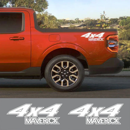 4x4 Rear Bed Side Decal for Ford Maverick XL / XLT / Lariat (2022) | Vinyl Truck Sticker - 200000182:200004890#Matt Black-200000182:771#Carbon Fiber-200000182:173#Glossy Blue-200000182:350850#Matt Gold-200000182:350853#Matt Silver-  DRIVEN - 2