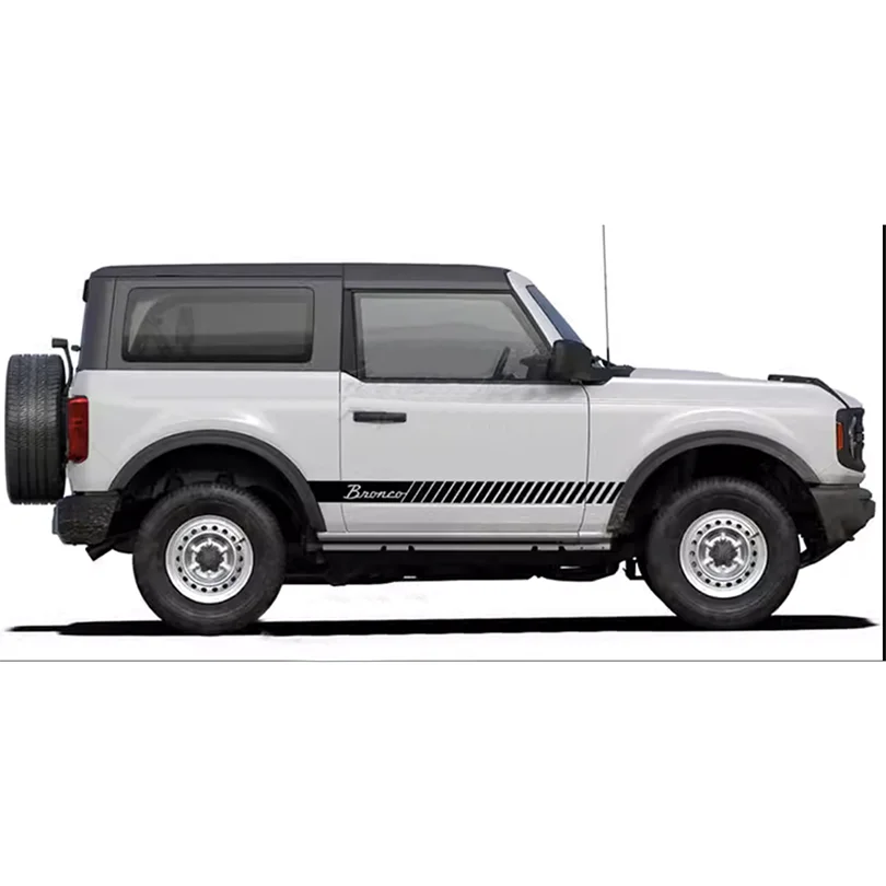 Matte Black Side Waistline Stripe Decal for Ford Bronco 2-Door (2021–2023) | Vinyl Body Line Overlay Pair - 200000182:1052#F-200000182:350853#B-200000182:10#C-200000182:366#G-200000182:175#E-  DRIVEN - 4