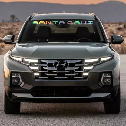 Windshield Graphic Decal for Hyundai Santa Cruz SE / SEL / Limited (2022–2023) | DIY Style Vinyl Sticker - 200000182:350850#Colorful Laser-200000182:1052#Matt Gold-200000182:350853#Carbon Fiber-200000182:193#Glossy Black-200000182:691#Glossy Gray-  DRIVEN - 5