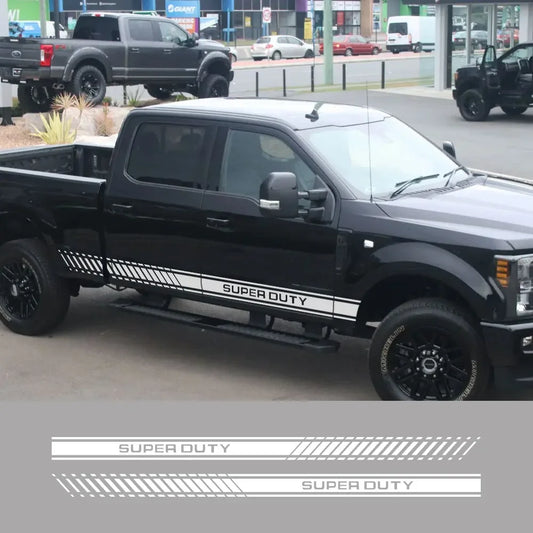 Door Side Body Stripe Decal for Ford Super Duty F-250 / F-350 / F-450 | Vinyl Truck Sticker 2-Pack - 200000182:771#Carbon Fiber-  DRIVEN - 2