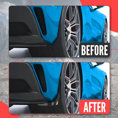 Rear Mudguard Extended Body Kit Flaps & Guards Carbon Fiber for Chevrolet Corvette C8 | Black