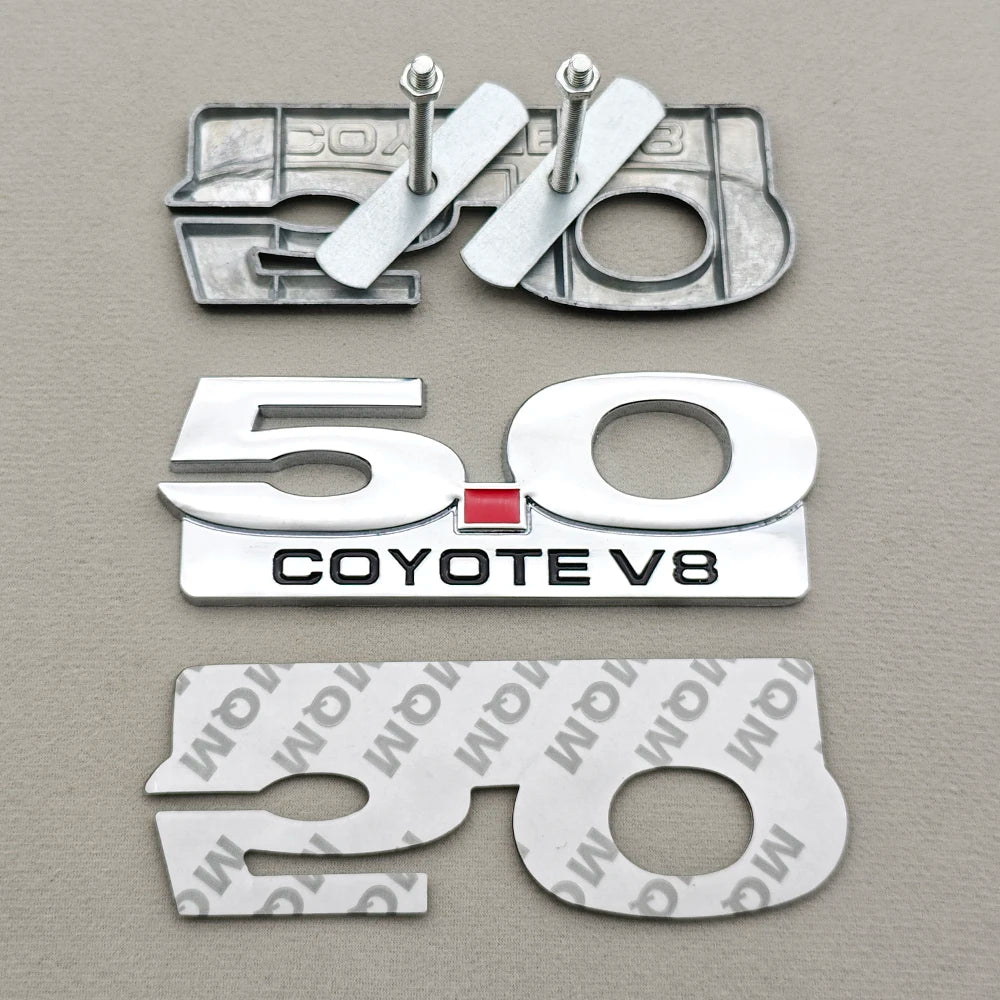 3D Metal 5.0 COYOTE V8 Badge | Grille, Trunk & Fender Emblem for Ford Mustang - 200000182:10#Sticker 5.0 Black-200000182:691#Sticker 5.0 Chrome-200000182:29#Sticker 5.0V8 Black-200000182:193#Sticker 5.0V8 Chome-200000182:173#Grill 5.0 Chrome-  DRIVEN - 3