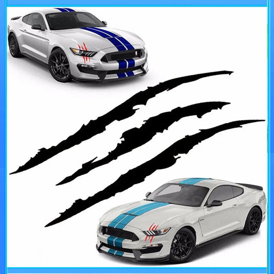 Ghost Claw Hood Vinyl Sticker | Creative Reflective Modification Decal for Cars - 200000182:29#Lights eyebrow White-  DRIVEN - 2