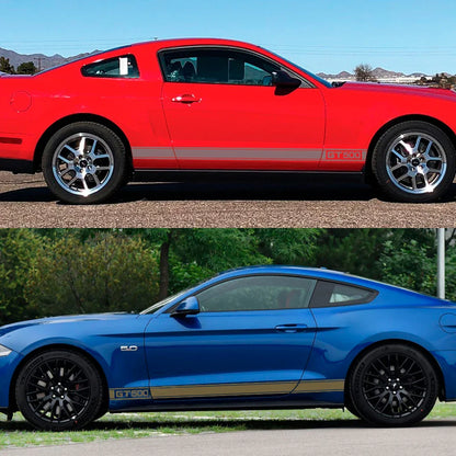 Long Door Side Skirt Stripe Decal for Ford Mustang Shelby GT500 | Sport Vinyl Sticker - 200000182:350852#Glossy Orange-200000182:10#Glossy Red-200000182:691#Glossy Gray-200000182:29#Glossy White-200000182:350853#Matt Silver-  DRIVEN - 4