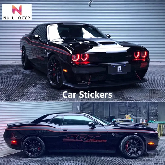 Full Body Hood Custom Decoration Decal for Ford / Dodge Challenger / Dodge SRT | Large-Format Vinyl Kit - 200000182:29#picture color-  DRIVEN - 1