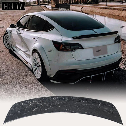 IPM GT-Style Real Carbon Fiber Rear Trunk Spoiler for Tesla Model 3 (2017–2022) | Sport Lid Wing - 14:200003699#Carbon Fiber Look-14:200002130#Real Carbon Fiber-14:200004891#Unpainted FRP-14:365458#Gloss Black-14:200004890#Forged Carbon Fiber-  DRIVEN - 5