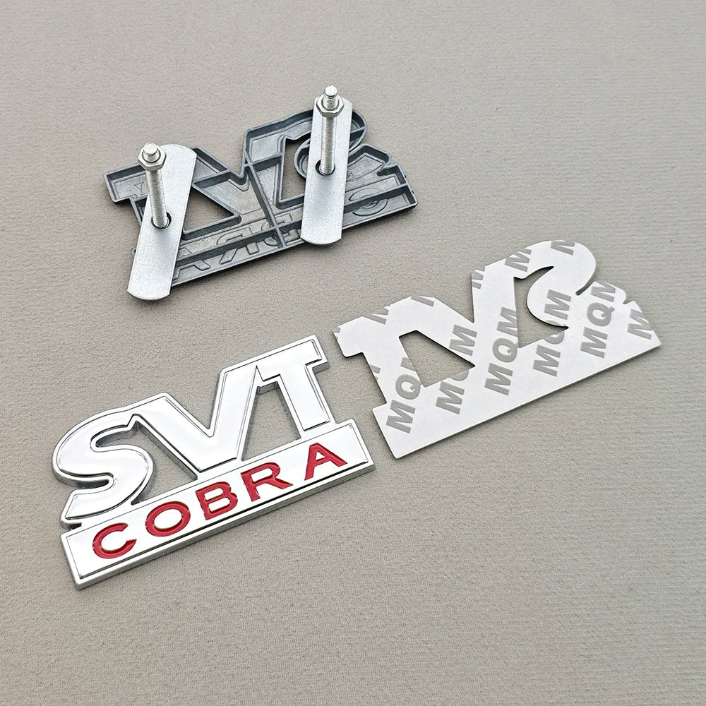 3D Metal SVT Cobra Badge Emblem | Grille & Trunk Sticker for Ford Mustang - 200000182:193#Grill Chrome-200000182:29#Grill Black-200000182:691#Sticker Chrome-200000182:10#Sticker Black-  DRIVEN - 2