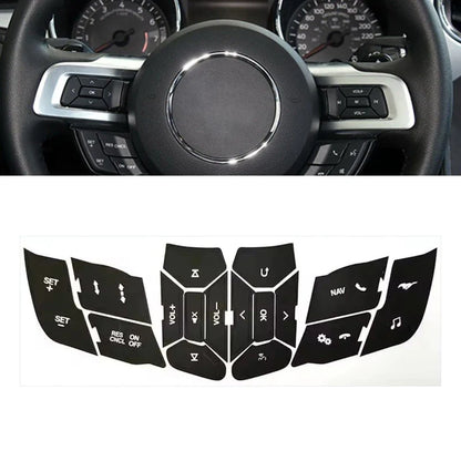 Steering Wheel Button Repair Sticker | 1-Piece Black Vinyl Control Decal for Cars - 200000182:350686#for 2019-2022-200000182:350850#for 2015-2018-  DRIVEN - 6