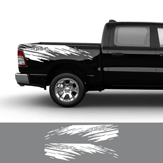 Mudslinger Style Bed Side Decal | Universal Pickup Sticker for F-150, Hilux, RAM, D-Max & More - 200000182:496#Matt Silver-  DRIVEN - 1